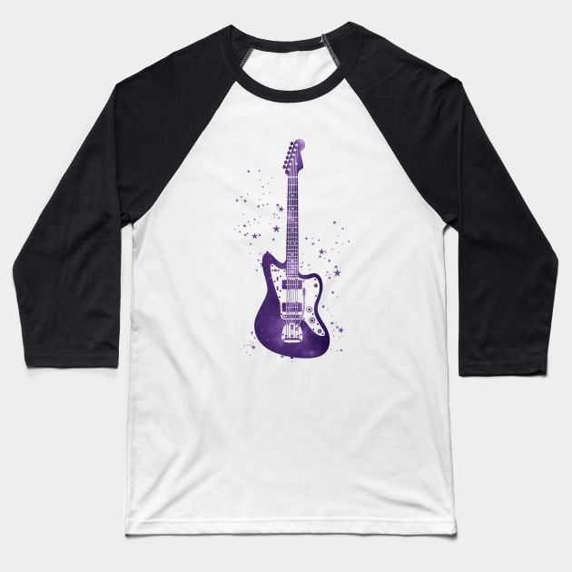 Offset Body Style Electric Guitar Universe Texture Baseball T-Shirt by nightsworthy